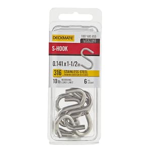 Marine Grade Stainless Steel .141 X 1-1/2 in. S-Hook (6 Pieces)