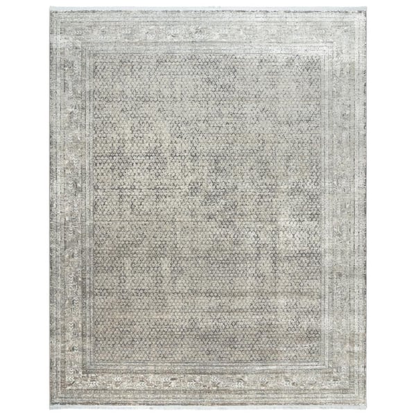 Florance Modica Gray 8 ft. x 10 ft. Oriental/Border Indoor Area Rug
