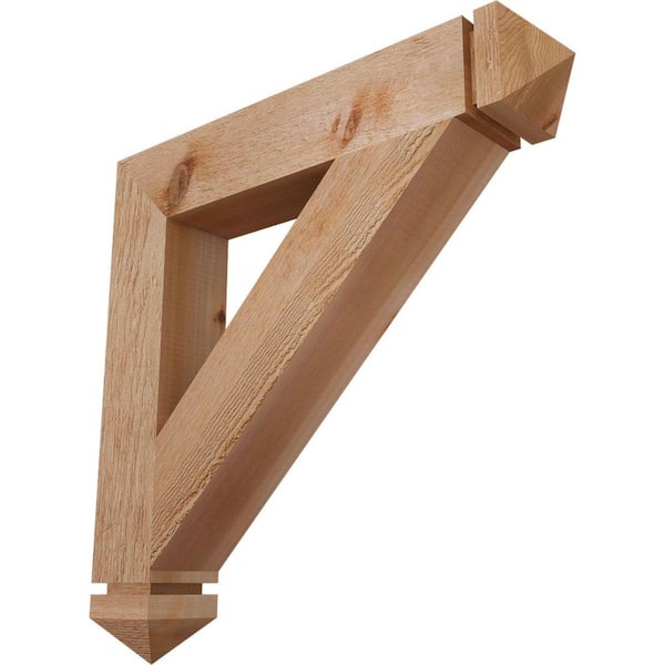 Ekena Millwork 4 in. x 24 in. x 24 in. Western Red Cedar Traditional Arts and Crafts Rough Sawn