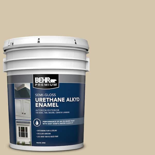 5 gal. #YL-W11 Khaki Shade Urethane Alkyd Semi-Gloss Enamel Interior/Exterior Paint