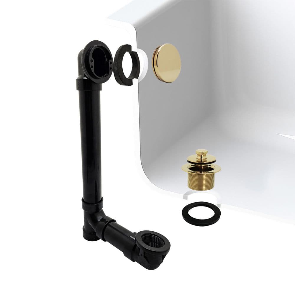 12 in. Sch. 40 ABS Bath Waste & Overflow Assembly with Illusionary Faceplate and Lift & Turn Drain Plug, Polished Brass price history on PriceWatchPro