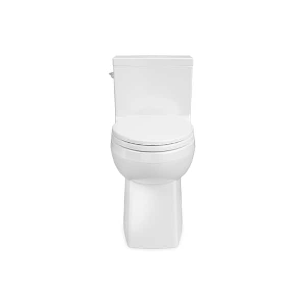 Sedria 12 in. Rough-in One-Piece 1.28 GPF Single Flush Elongated Chair Height Toilet in White Soft Close Seat Included