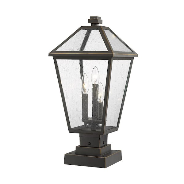 Talbot 21 In. 3-light Bronze Metal Hardwired Outdoor Weather Resistant 