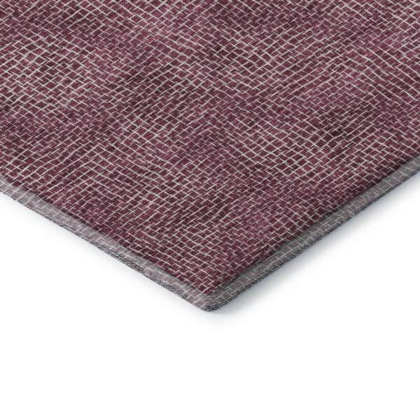 Mayfield Premium Machine Washable Abstract AMF1057 Eggplant 2 ft. 3 in. x 7 ft. 6 in. Runner Rug