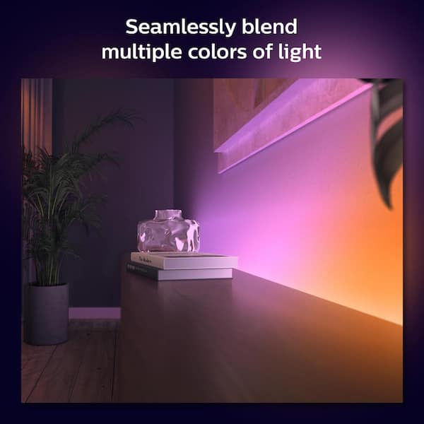 Jeg vasker mit tøj Quagmire Smigre Philips Hue 3.3 ft. LED Smart Gradient Color Changing Lightstrip Extension  with Bluetooth (1-Pack) 570564 - The Home Depot