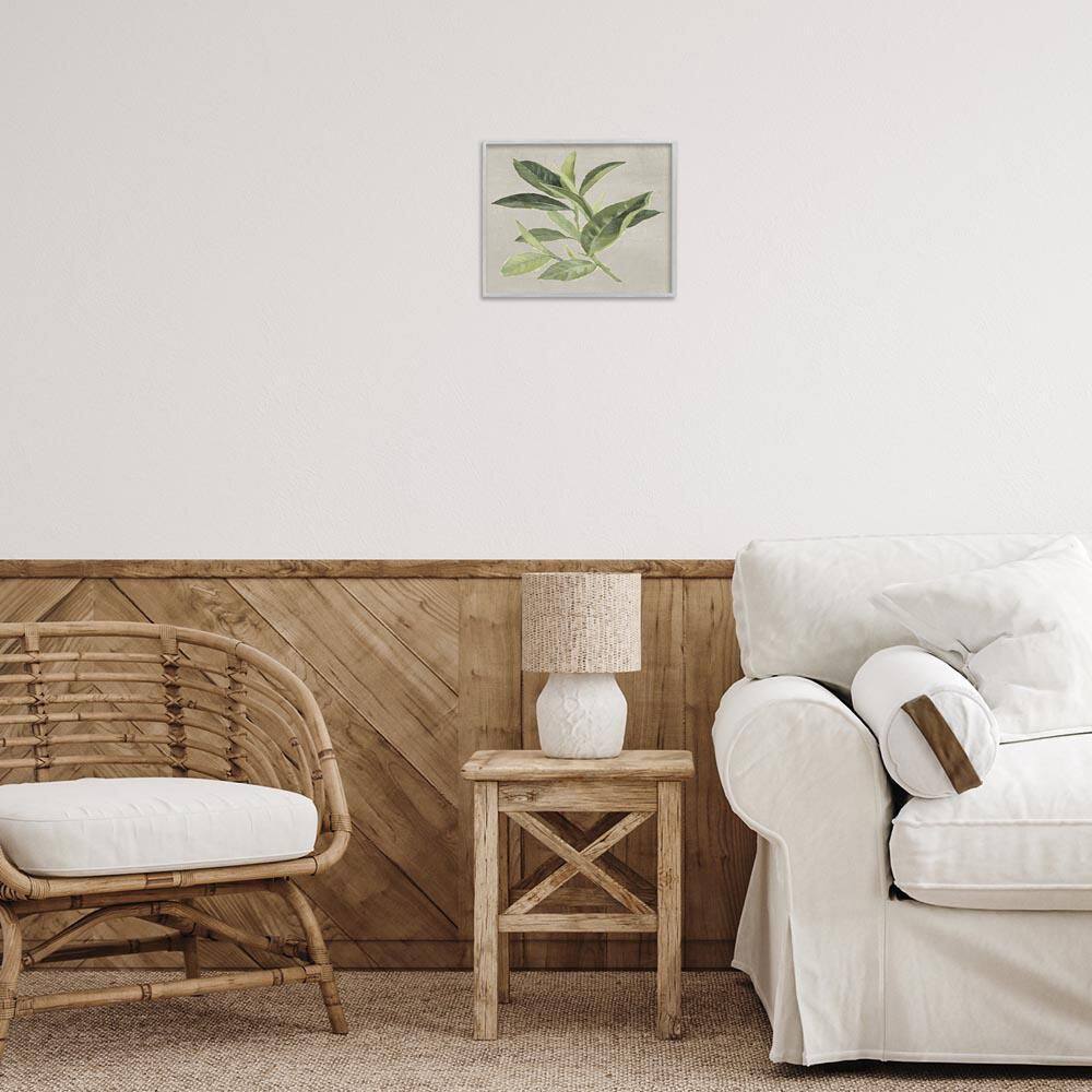 Green Tea Plant Leaf by Lanie Loreth Gray Framed Nature Giclee Art Print 14 in. x 11 in. price history on PriceWatchPro