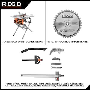 15 Amp 10 in. Portable Corded Jobsite Table Saw with Folding Stand