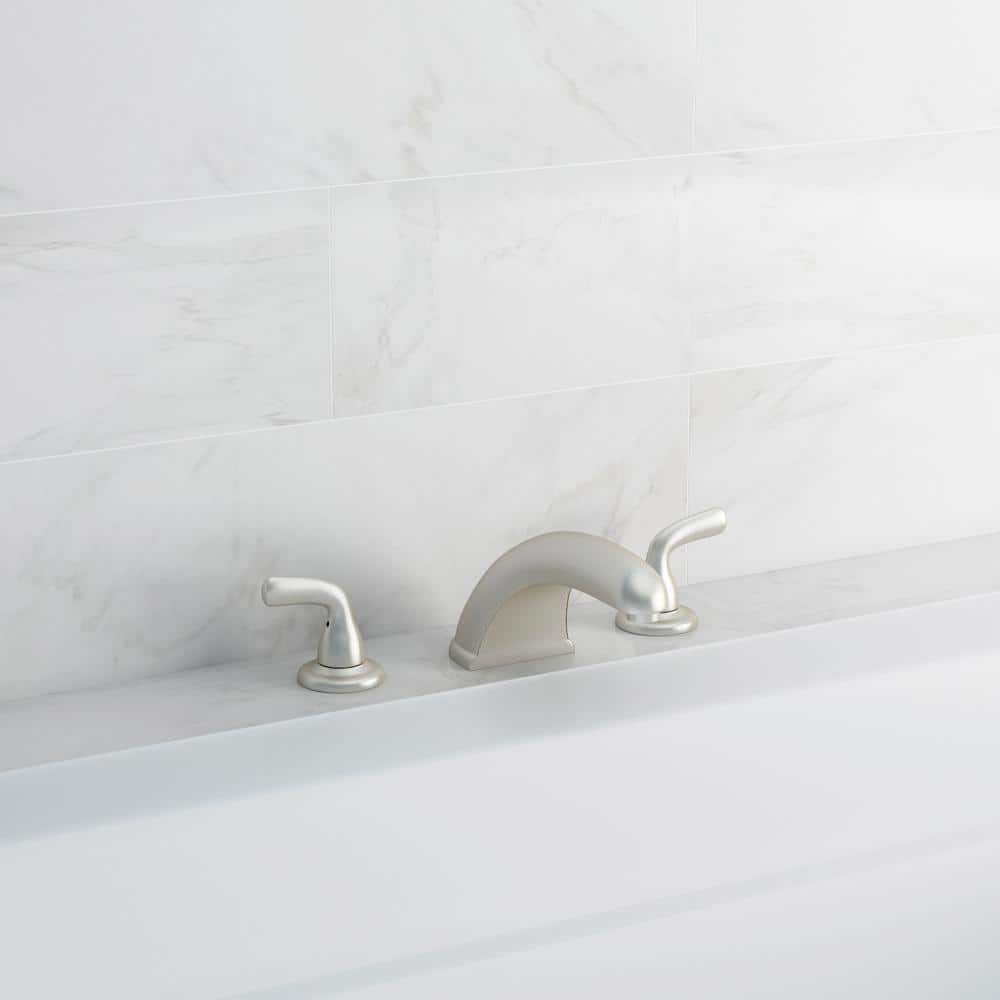 Stainless Steel Modern Deck Mounted Widespread Faucet