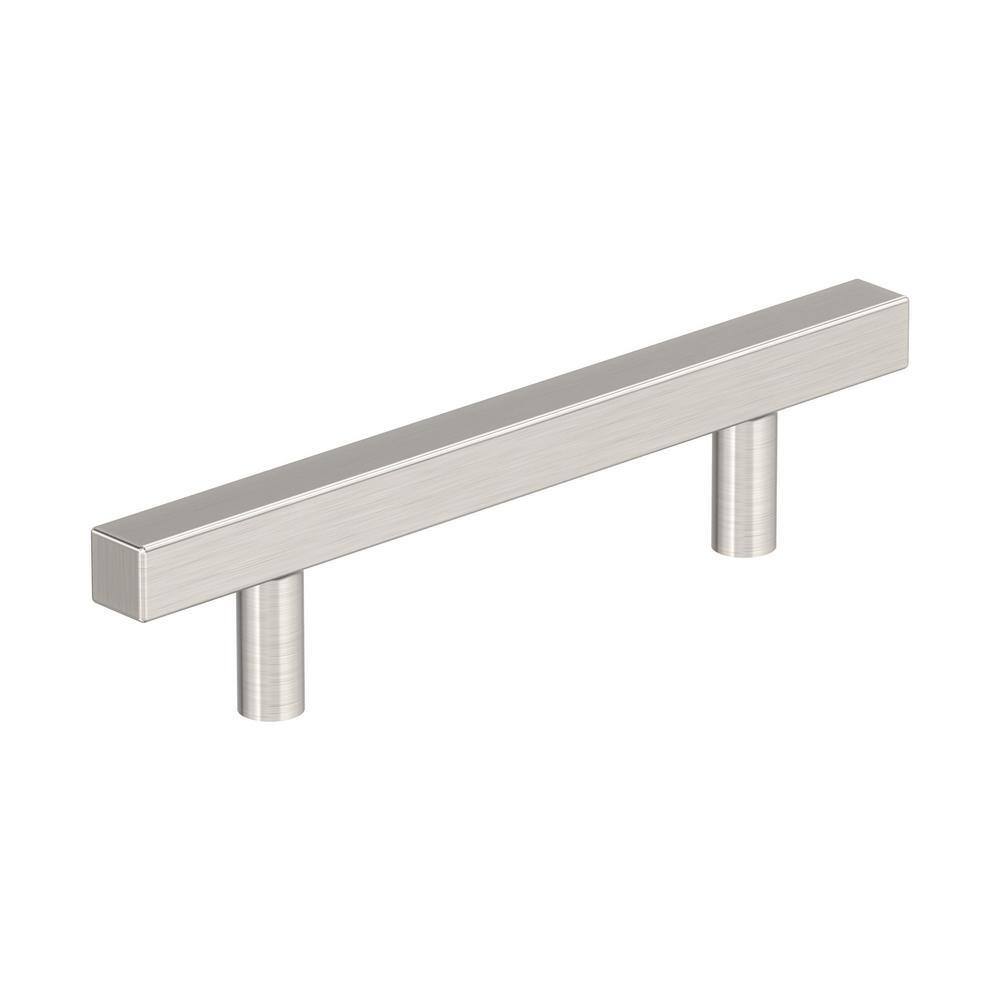 Brushed Nickel Modern Square Bar Pulls with Mounting Hardware, 10 Pack