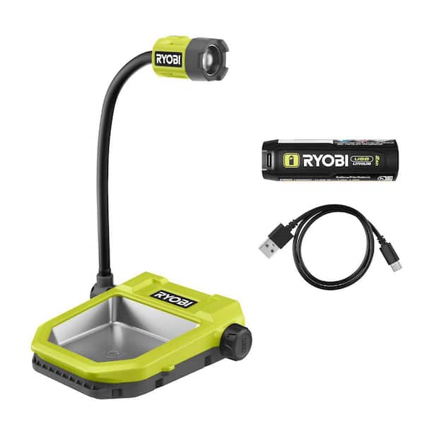 RYOBI USB Lithium Cordless LED Magnetic Tray Kit with 2.0 Ah USB