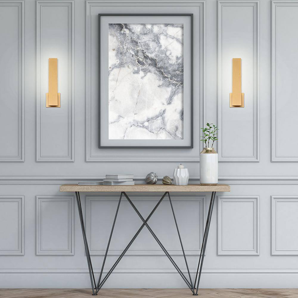 Annette Gold Finish Dimmable LED Wall Sconce with White Shade