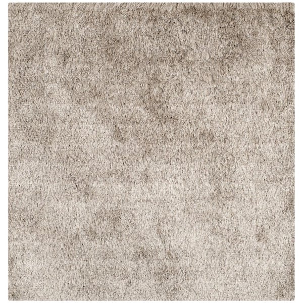 SAFAVIEH Paris Shag Sable 9 ft. x 9 ft. Square Solid Area Rug