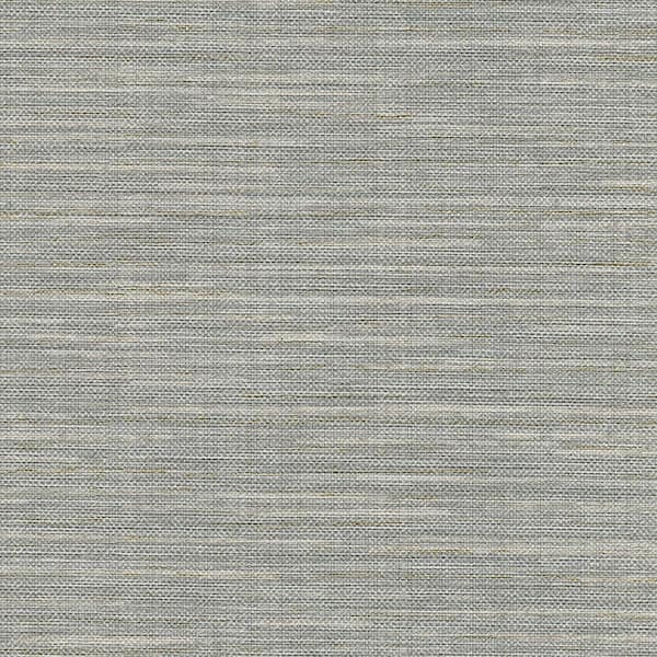 Warner Bay Ridge Grey Faux Grasscloth Grey Wallpaper Sample