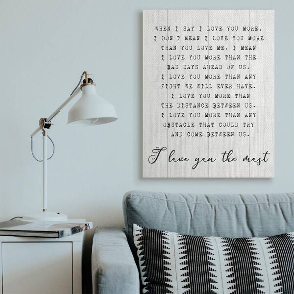 The Stupell Home Decor Collection I Love You Most Phrase Couple Relationship By Daphne Polselli Unframed Print Country Wall Art 36 In X 48 In 956 Cn 36x48