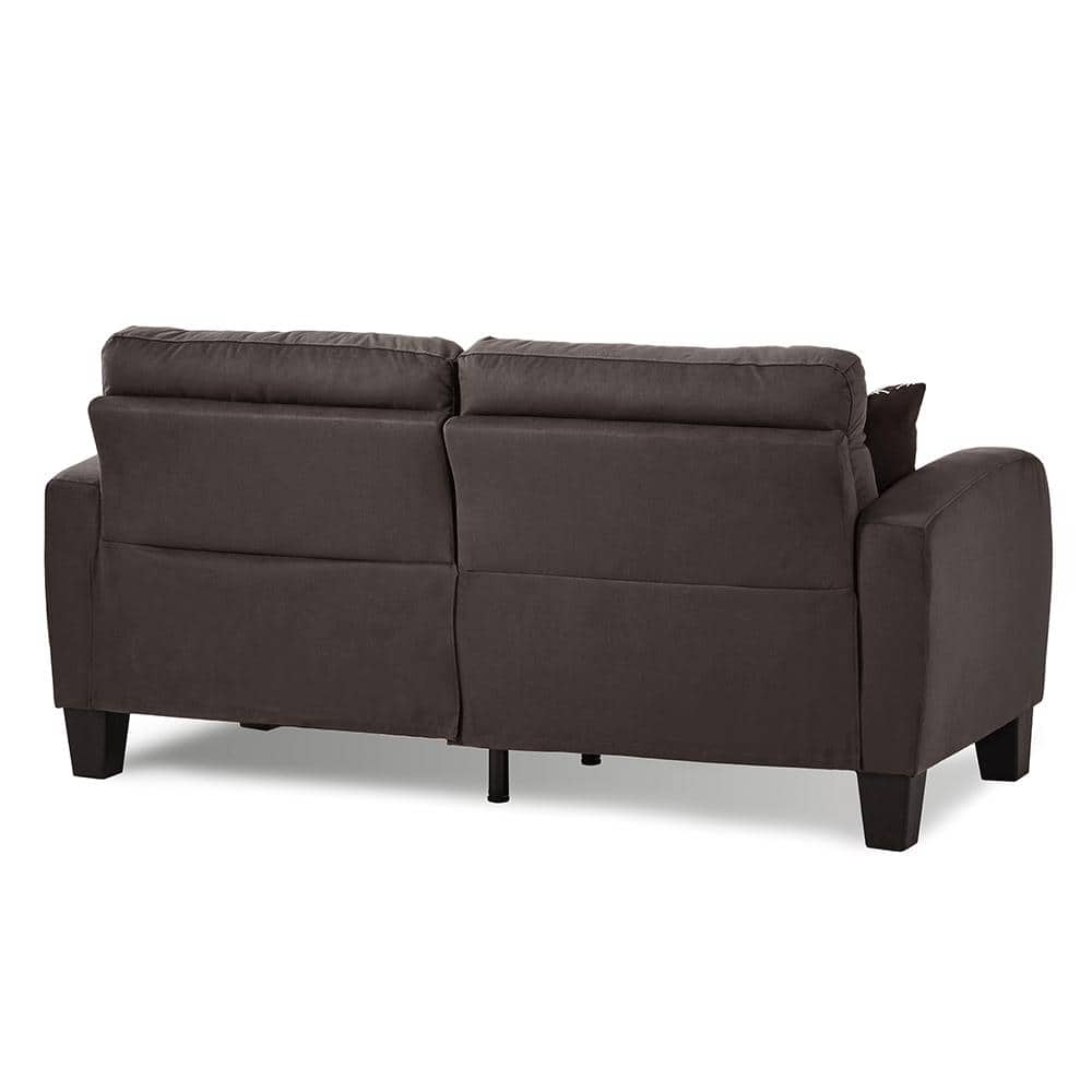 Sinclair Chocolate Upholstered Sofa with Decorative Pillows