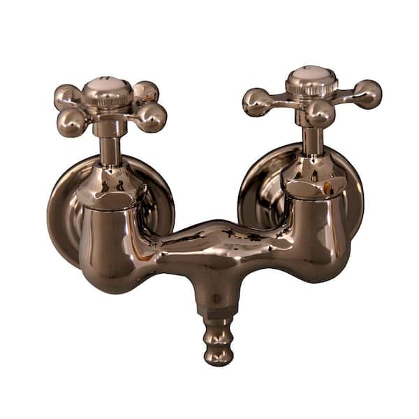 Barclay Products Metal Cross 2-Handle Claw Foot Tub Faucet in Polished Nickel