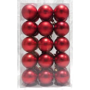 Holiday Traditions 2.3 in. Matte Shatterproof Ornament in Red (30-Count)
