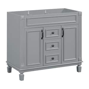 35.9 in. W x 18.1 in. D x 33 in. H Freestanding Bath Vanity Cabinet without Top in Grey