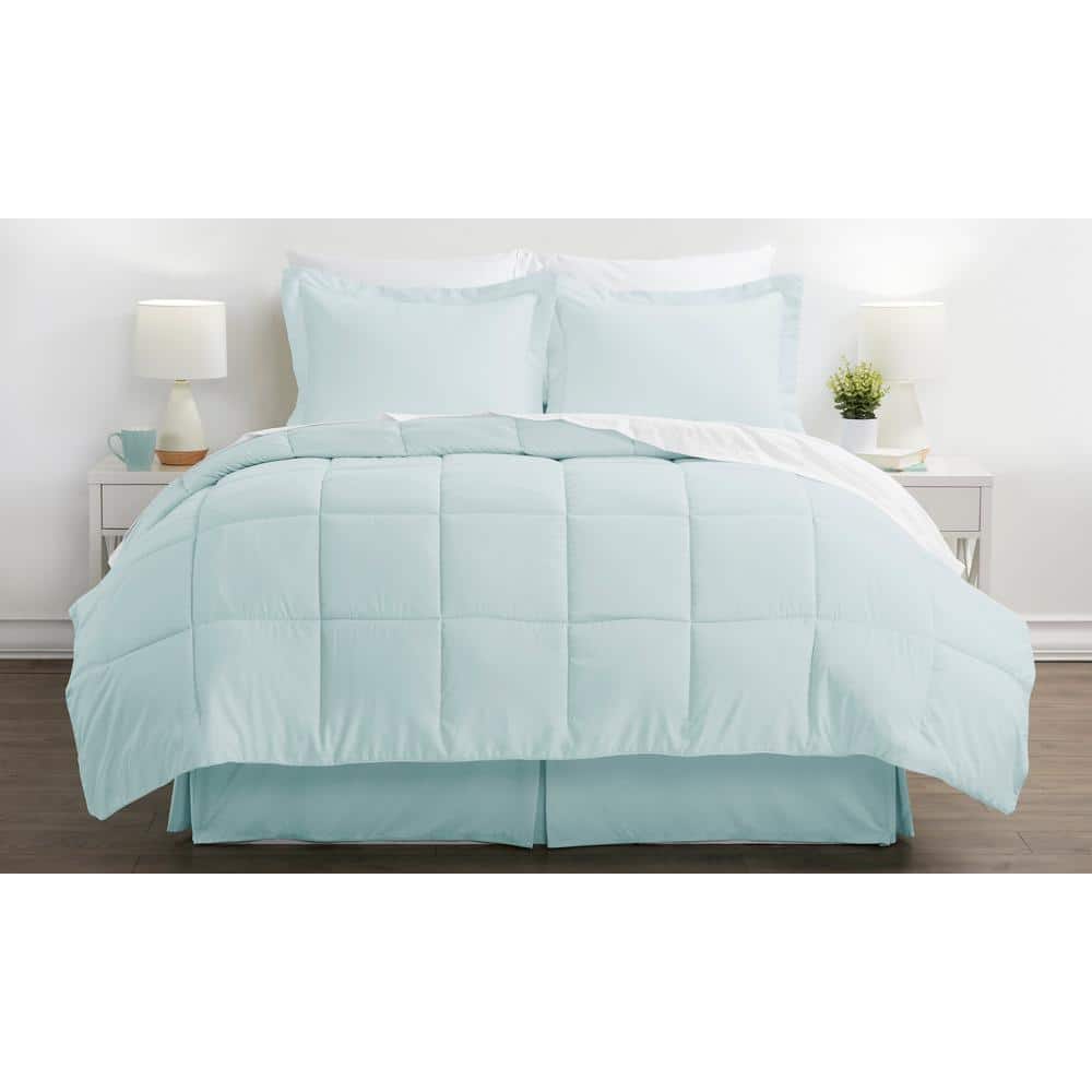 Aqua Blue Full Size Microfiber Bed in a Bag Set
