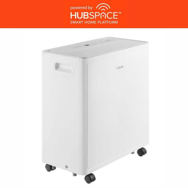 50 pt. 4,500 sq. ft. Dehumidifier in White for Basement, Garage, or Wet Rooms, Powered by Hubspace