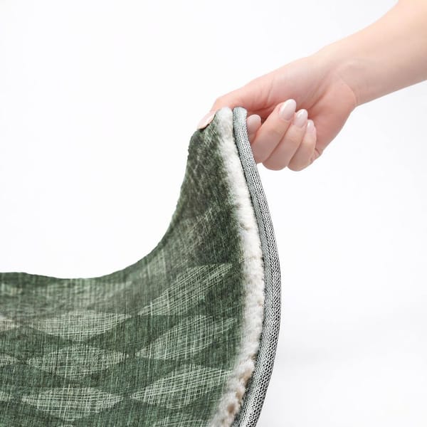 Dream Shag Premium Machine Washable Abstract ADS578 Olive 3 ft. x 5 ft. Area Rug
