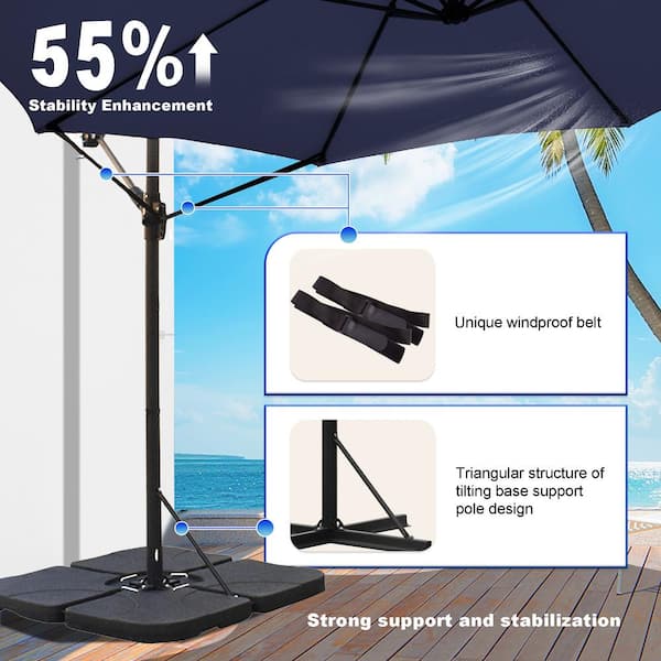 SUNRINX 12 ft. Steel Cantilever Offset Outdoor Patio SUNRINX 12 ft. Steel Cantilever Offset Outdoor Patio