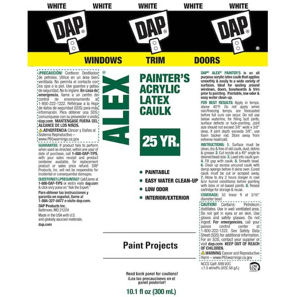 DAP - Alex Painter's 10.1 oz. White All-Purpose Acrylic Latex Caulk