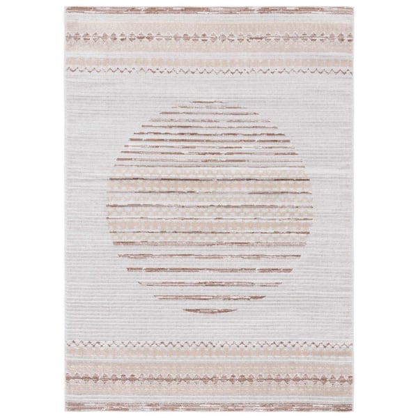 SAFAVIEH Alamo Ivory/Brown 8 ft. x 10 ft. Modern Geometric Area Rug
