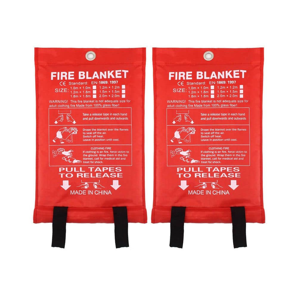 Fiberglass Emergency Fire Blanket with Hooks and Gloves Essential Kitchen Home Safety 40 x 40 in. 2 Pack price history on PriceWatchPro