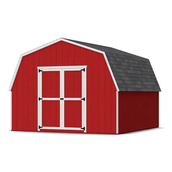 Value Gambrel 12 ft. x 12 ft. Outdoor Wood Storage Shed Precut Kit with 4 ft. Sidewalls and Floor (144 sq. ft.)