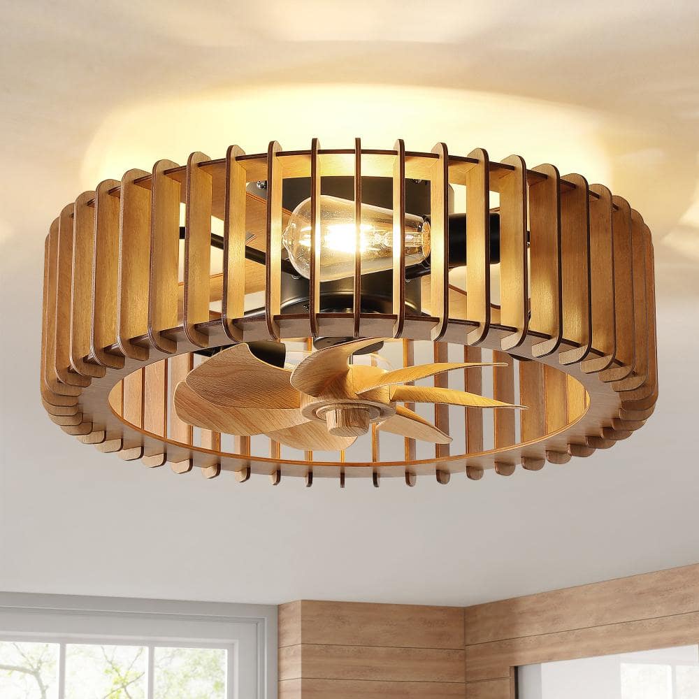 20 in. Indoor Wooden Brown Ceiling Fan with Light and Remote Control 6-Speed Reversible Motor price history on PriceWatchPro
