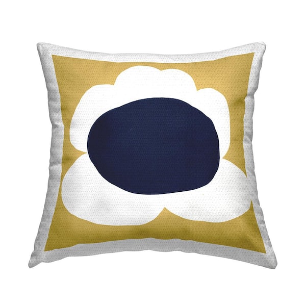 Contemporary Yellow Flower Yellow Square Outdoor Throw Pillow