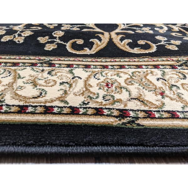 Noble Black 8 ft. x 12 ft. Traditional Medallion Oriental Area Rug