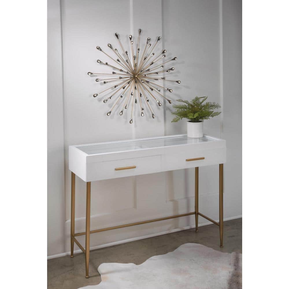 Large Gold Acrylic Starburst Metal Wall Art, 28 inches