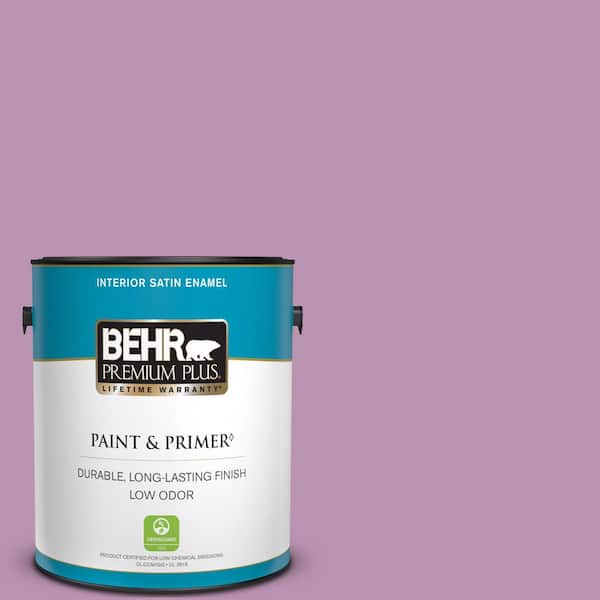 BEHR PREMIUM PLUS 1 gal. Home Decorators Collection #HDC-MD-10 Blooming Lilac Satin Enamel Low Odor Interior Paint & Primer