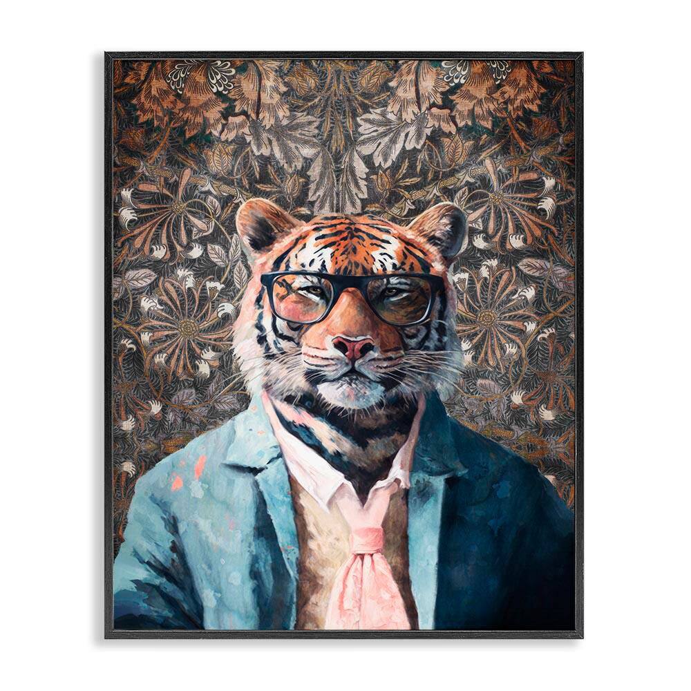 Stylish Tiger in Glasses by Svetlana Aleynikova Black Framed Animal Giclee Art Print 20 in. x 16 in. price history on PriceWatchPro