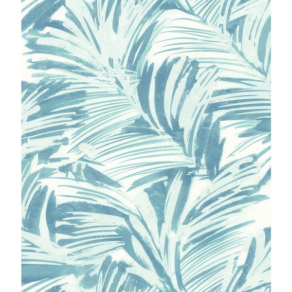 Chesapeake Chaparral Aqua Fronds Paper Strippable Roll (Covers 56.4 sq. ft.)