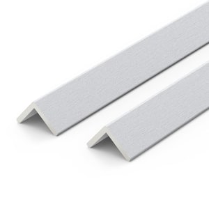 Matte Steel 102 in. x 1 in. Vinyl L-Shaped Corner Backsplash Accessory (2-Pack)