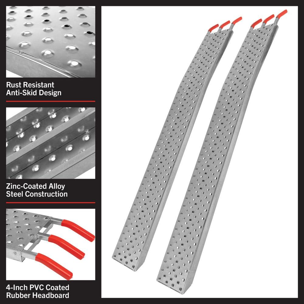 Set of Two 69-Inch Steel Loading Ramps with Anti-Skid Design