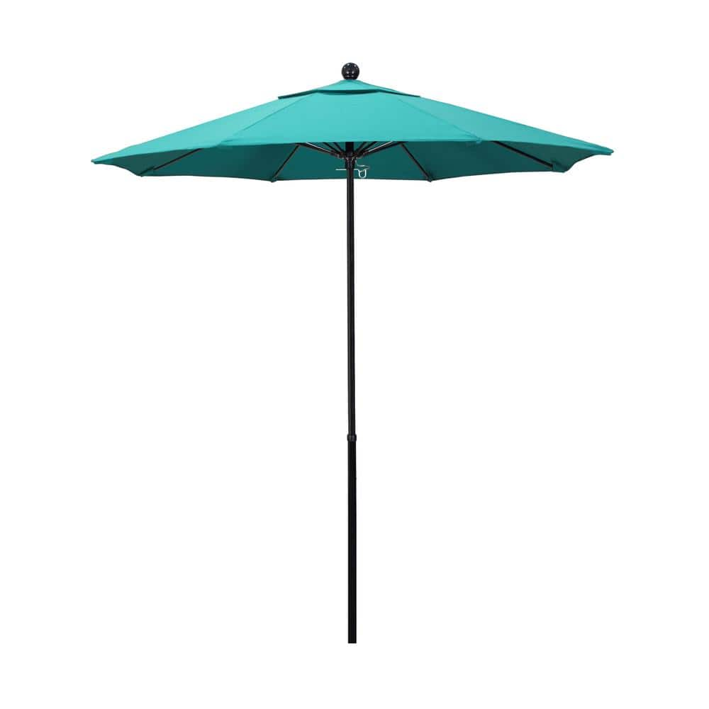 California Umbrella 7.5 ft. Black Fiberglass Commercial Market Patio ...