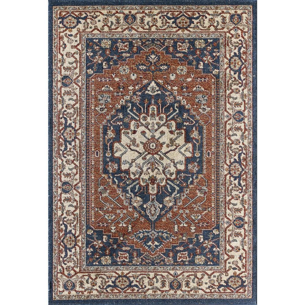 Mesa Blue 7 ft. 9 in. x 10 ft. 2 in. Oriental Polypropylene Area Rug