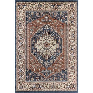 Mesa Blue 7 ft. 9 in. x 10 ft. 2 in. Oriental Polypropylene Area Rug