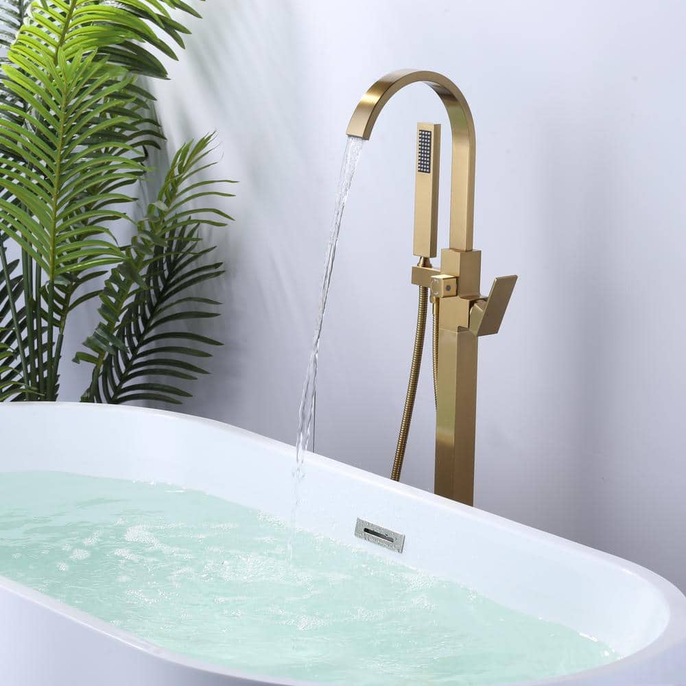 1 Handle Bathroom Freestanding Tub Filler with Diverter