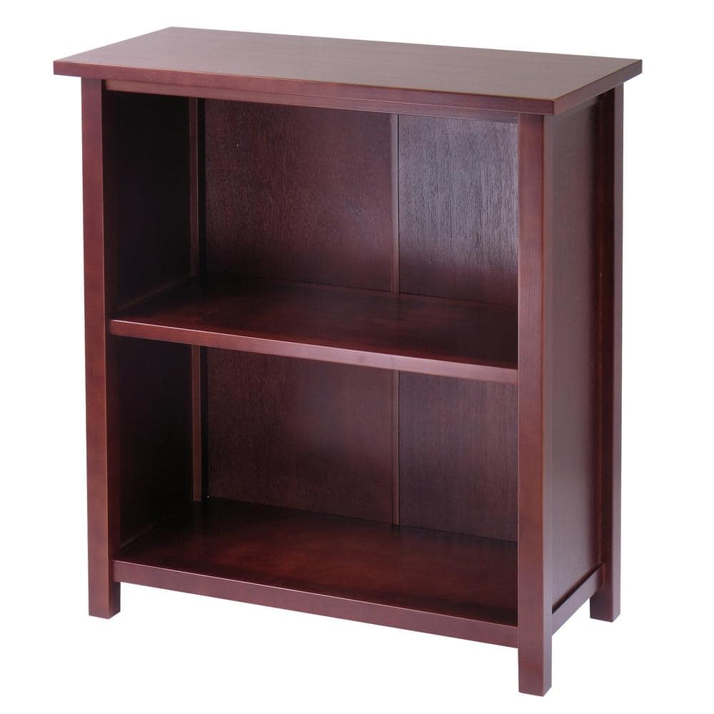 Transitional 3-Tier Medium Walnut Wooden Bookshelf for Kids