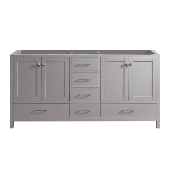Virtu USA Caroline Madison 72 in. W Bath Vanity Cabinet Only in Cashmere Gray
