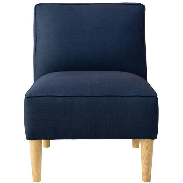 Skyline Furniture Slubby Linen Navy Armless Chair