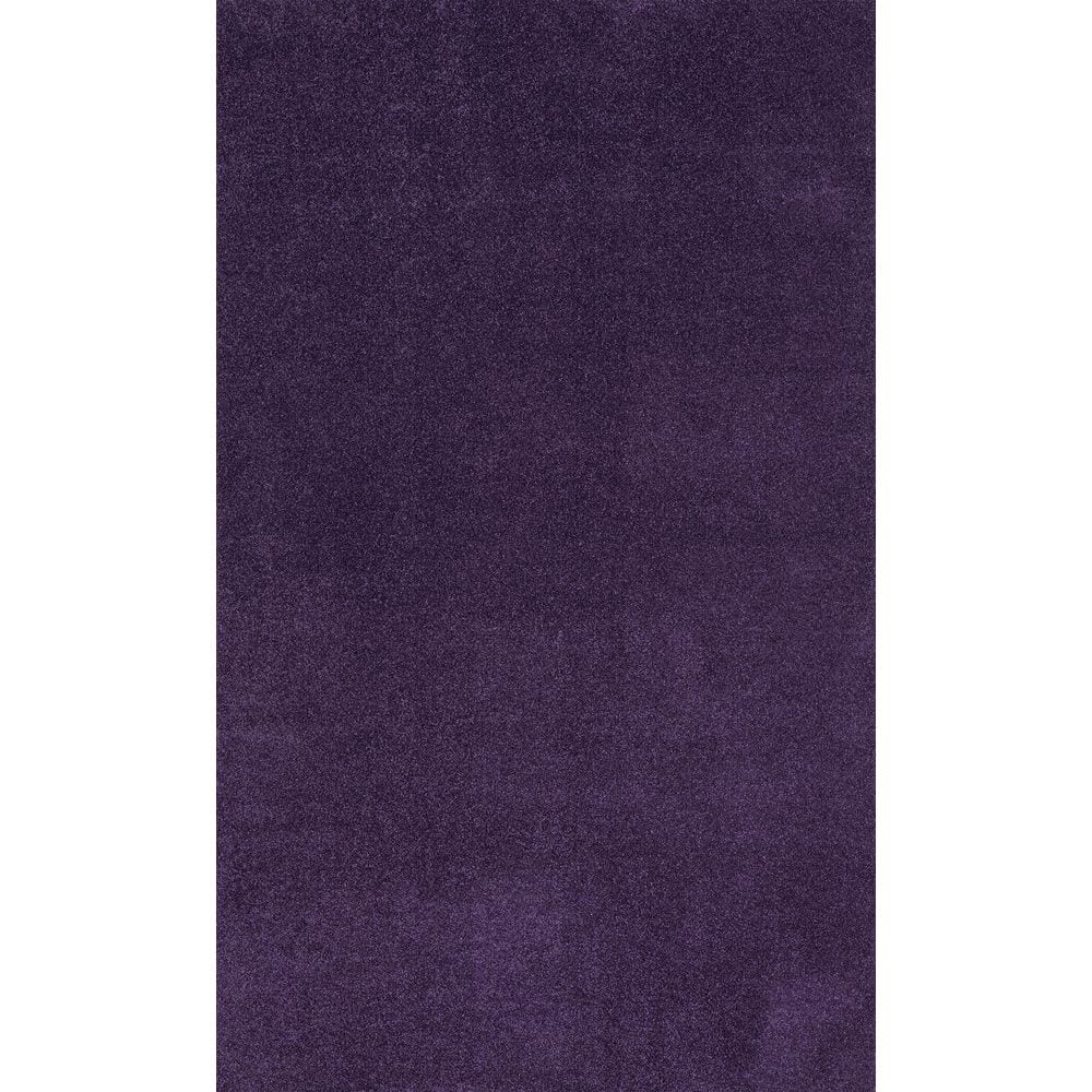 Haze Solid Purple 3' x 5' Easy Care Synthetic Area Rug