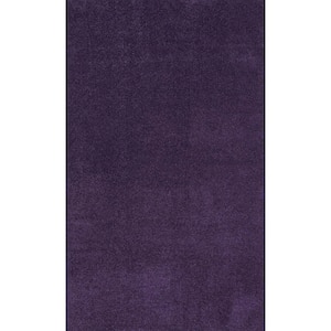 Haze Solid Low-Pile Purple 3 ft. x 5 ft. Area Rug