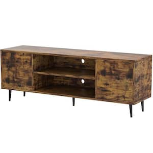 58 in. Modern Simplicity TV Stand Rustic Brown Media Console Fits TV's up to 65 in.