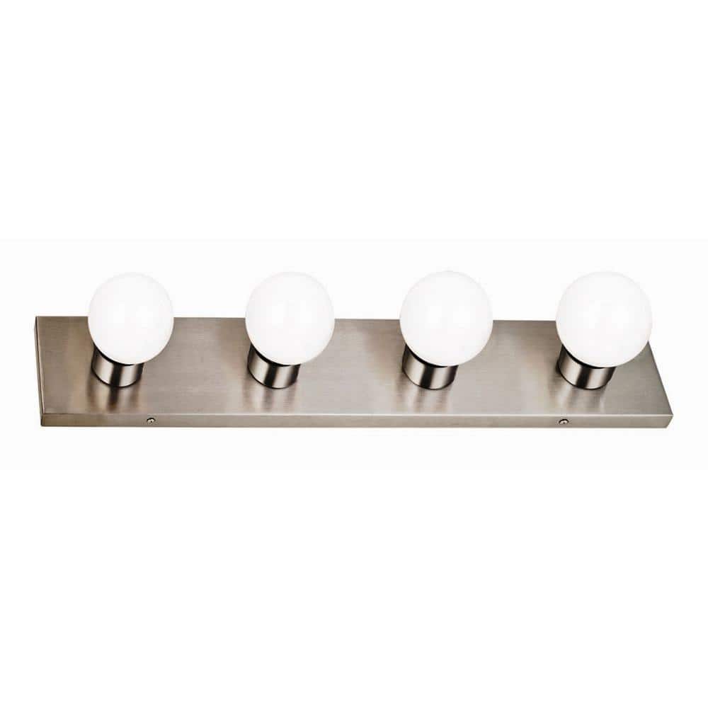 Antique White Steel Industrial 3-Light Bathroom Vanity Fixture